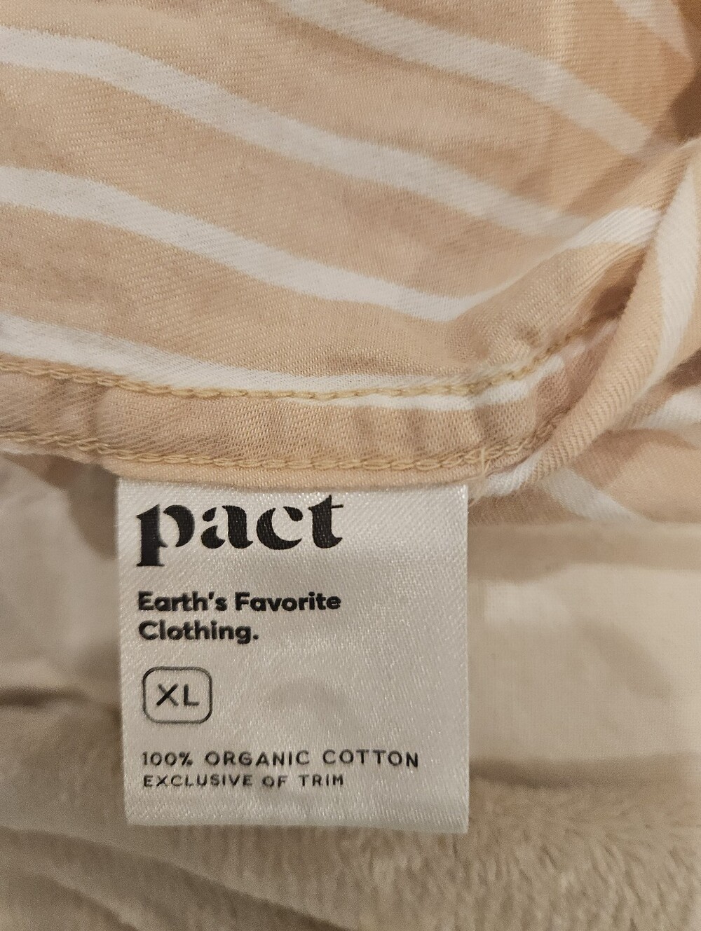 Pact Top Women's Sunset Lightweight 100% Organic Cotton Classic Shirt XL Striped - Picture 7 of 7